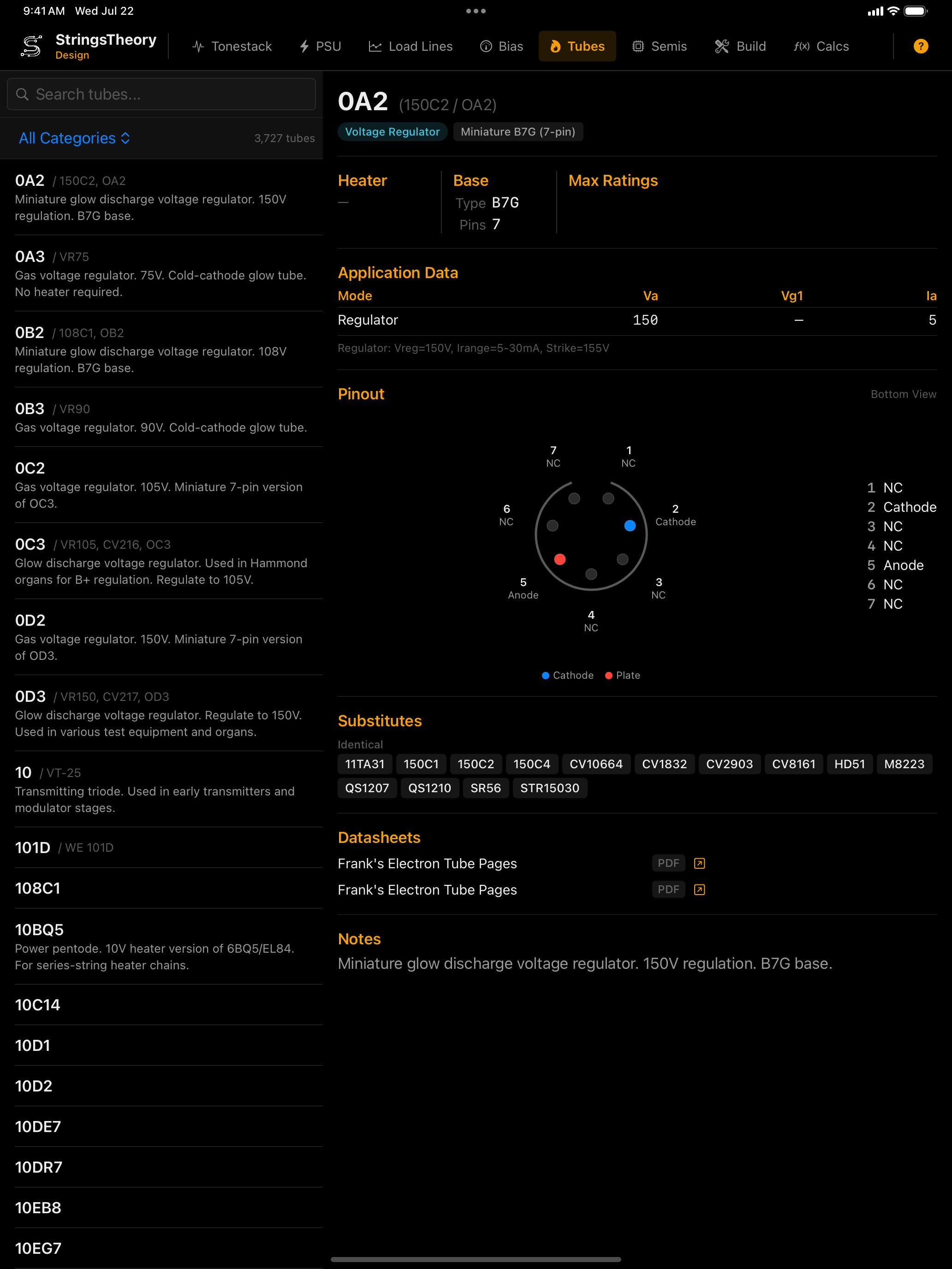 Tube Data on iPad
