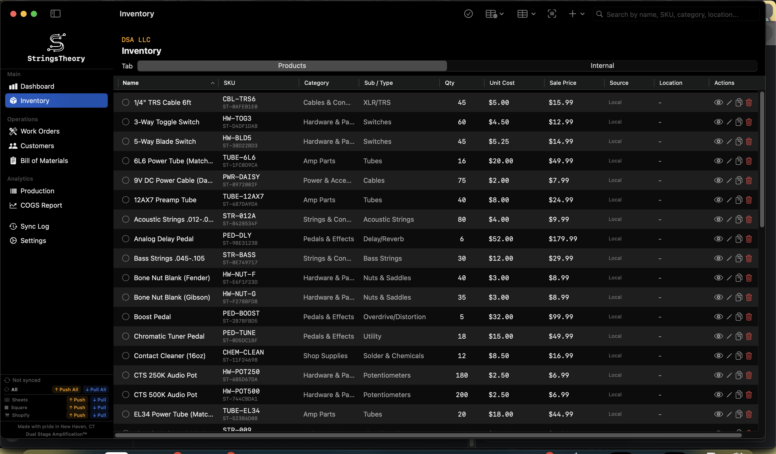 StringsTheory inventory management on Mac